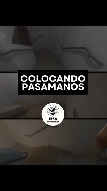 Colocación de un pasamanos metálico en un edificio